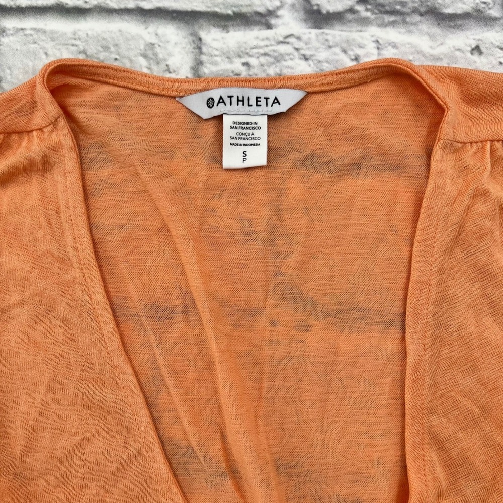 Athleta Breezy Wrap Tank Top Womens Small Orange Sleeveless Casual Shirt - Picture 2 of 8
